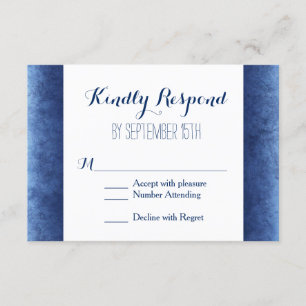 Cobalt Blue Not Rustic Wedding RSVP Cards Karte