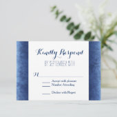 Cobalt Blue Not Rustic Wedding RSVP Cards Karte (Stehend Vorderseite)