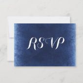 Cobalt Blue Not Rustic Wedding RSVP Cards Karte (Rückseite)