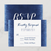 Cobalt Blue Not Rustic Wedding RSVP Cards Karte (Vorne/Hinten)