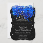 Cobalt Blue Opulence Heart Leaf Tree Wedding Einladung (Vorderseite)
