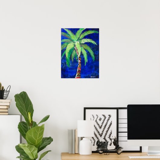 Cobalt Blue Palm Tree Poster (Heimbüro)