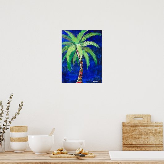 Cobalt Blue Palm Tree Poster (Küche)