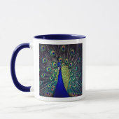 Cobalt Blue Peacock Coffee Tasse (Links)