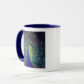 Cobalt Blue Peacock Coffee Tasse (Vorderseite Links)