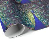 Cobalt Blue Peacock Geschenkpapier (Rolleneckpunkt)
