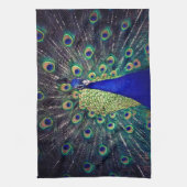 Cobalt Blue Peacock Geschirrtuch (Vertikal)