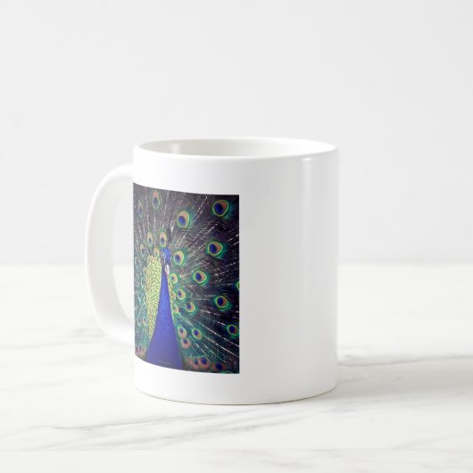 Cobalt Blue Peacock Kaffeetasse (Vorderseite Links)