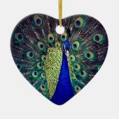Cobalt Blue Peacock Keramik Ornament (Vorne)