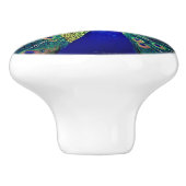 Cobalt Blue Peacock Keramikknauf (Seitenansicht)