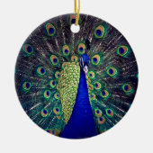 Cobalt Blue Peacock Keramikornament (Vorne)