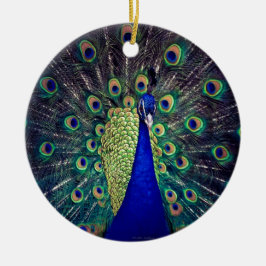 Cobalt Blue Peacock Keramikornament
