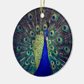 Cobalt Blue Peacock Keramikornament (Links)