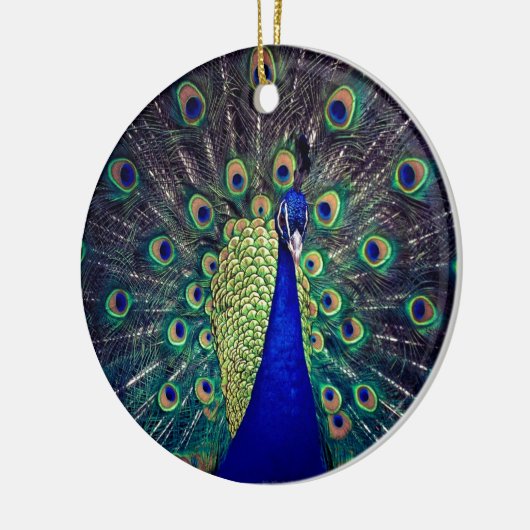 Cobalt Blue Peacock Keramikornament (Links)