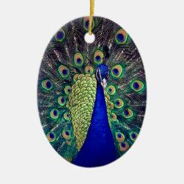Cobalt Blue Peacock Keramikornament