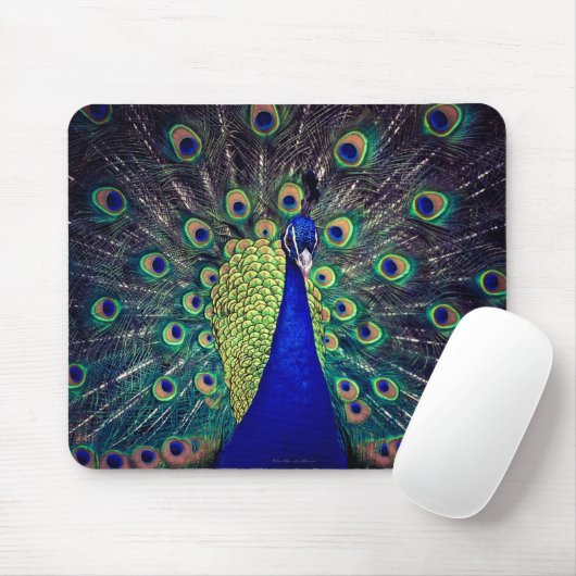 Cobalt Blue Peacock Mousepad (Mit Mouse)