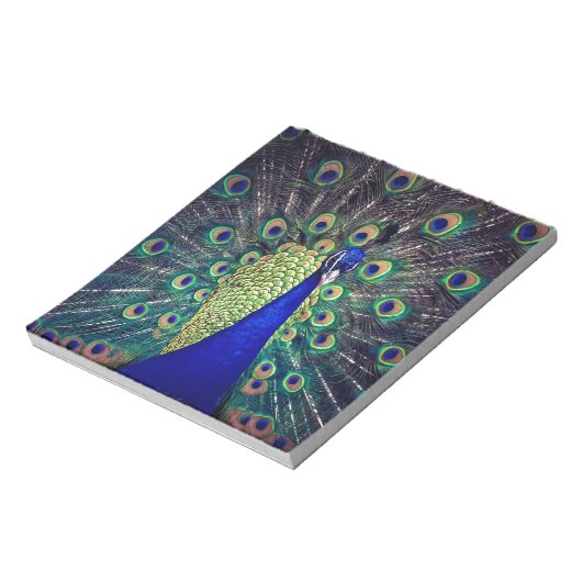 Cobalt Blue Peacock Notizblock (Rotiert)