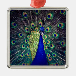 Cobalt Blue Peacock Ornament Aus Metall