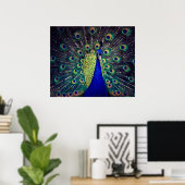Cobalt Blue Peacock Poster (Heimbüro)
