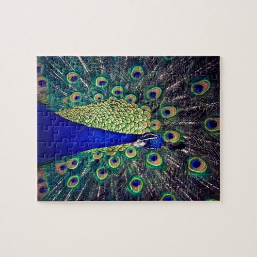 Cobalt Blue Peacock Puzzle (Horizontal)