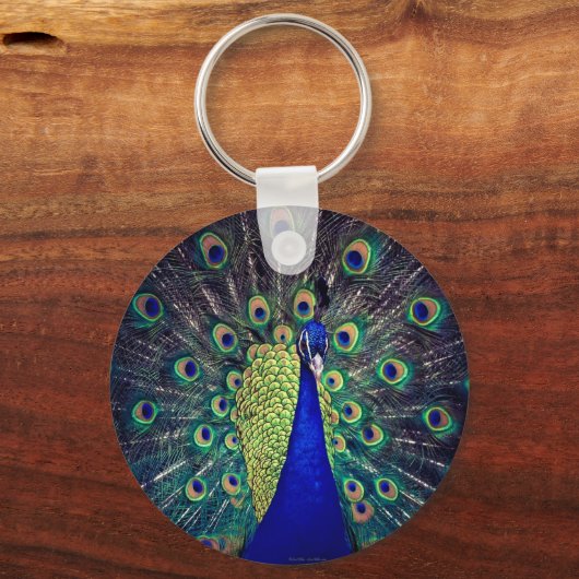 Cobalt Blue Peacock Schlüsselanhänger (Vorderseite)