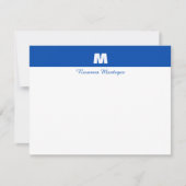 Cobalt Blue Personalized Name Letter Monogram  Mitteilungskarte (Vorderseite)