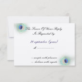 Cobalt Blue Pfau Rsvp Karten (Rückseite)