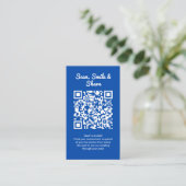 Cobalt Blue Photo Sharing Capture Love QR Code Visitenkarte (Stehend Vorderseite)