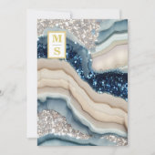 *~ Cobalt Blue QR Ivory Agate AR66 UAWG Wedding Einladung (Vorderseite)