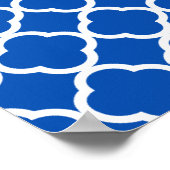 Cobalt Blue Quatrefoil; Retro Chalkboard Poster (Ecke)
