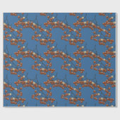 Cobalt Blue Red Peppercorns gift wrapping paper Geschenkpapier (Flach)
