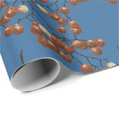 Cobalt Blue Red Peppercorns gift wrapping paper Geschenkpapier (Rolleneckpunkt)