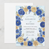 Cobalt Blue Regal Spring Wedding Einladung (Vorne/Hinten)