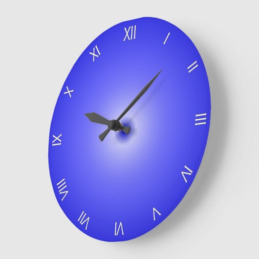Cobalt Blue Roman Numerals Große Wanduhr (Winkel)