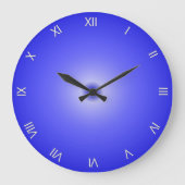 Cobalt Blue Roman Numerals Große Wanduhr (Vorderseite)
