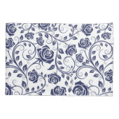 Cobalt Blue Rose Pillowcase Kissenbezug (Rückseite-Links)