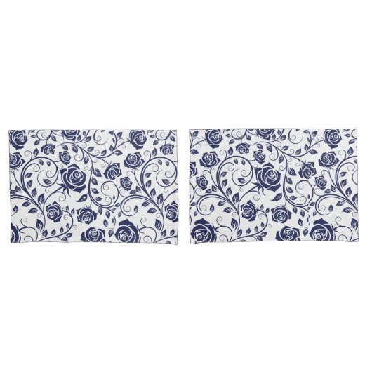 Cobalt Blue Rose Pillowcase Kissenbezug (Vorderseite-Set)