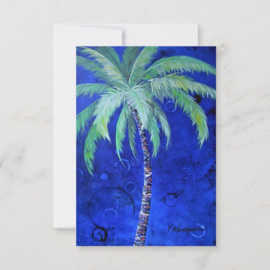 Cobalt Blue Scottsdale Palm Flat Card/ Einladung (Vorderseite)
