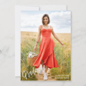 Cobalt Blue Script QR Code Foto Graduation Party Einladung (Rückseite)