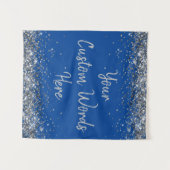 Cobalt Blue Silver Birthday Party Foto Stand Prop Wandteppich (Vorderseite (Horizontal))