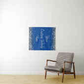 Cobalt Blue Silver Birthday Party Foto Stand Prop Wandteppich (Beispiel (Horizontal))