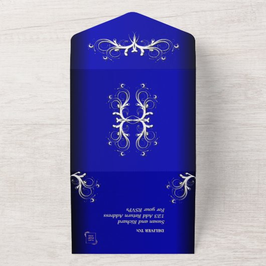 Cobalt Blue Simplizität alles in einer Einladung (Außenbereich)