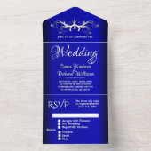 Cobalt Blue Simplizität alles in einer Einladung (Innen)