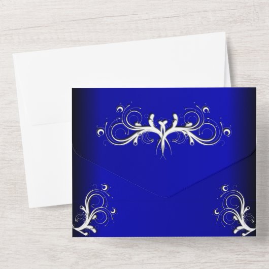 Cobalt Blue Simplizität alles in einer Einladung (Rückseite)