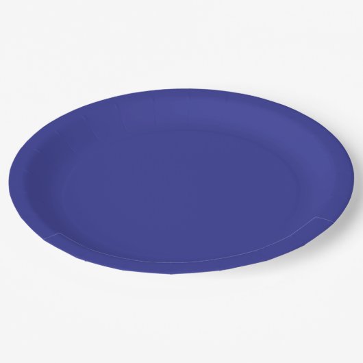Cobalt Blue Solid Blue Pappteller (Schrägansicht)