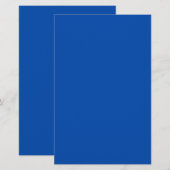 Cobalt Blue Solid Color Briefpapier (Vorne/Hinten)
