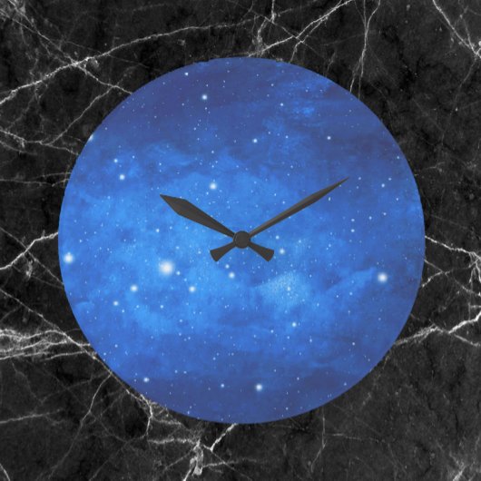 Cobalt Blue Space Stars Wall Clock Große Wanduhr