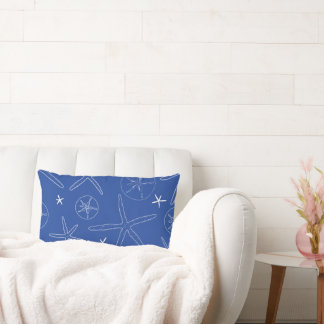 Cobalt Blue Starfish & Sand Dollar Throw Kissen