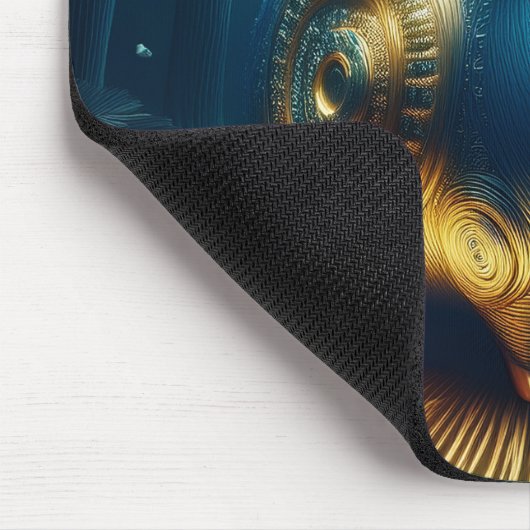 Cobalt Blue Steampunk Pig Mousepad (Ecke)