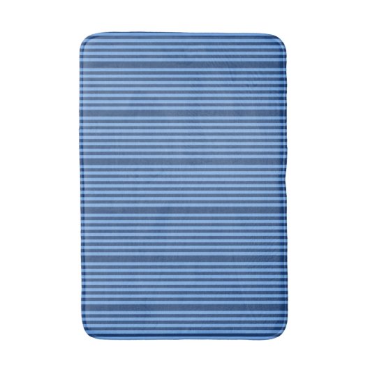 Cobalt Blue Stripes Bath Mat Badematte (Vorderseite Vertikal)